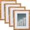 Craig Frames 4 Pack: Vintage Bamboo Brushed Gold Picture Frame with Mat